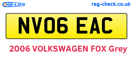NV06EAC are the vehicle registration plates.