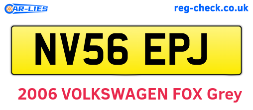 NV56EPJ are the vehicle registration plates.
