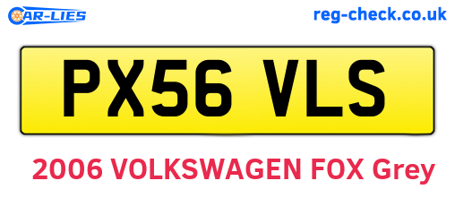 PX56VLS are the vehicle registration plates.