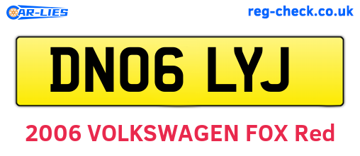 DN06LYJ are the vehicle registration plates.