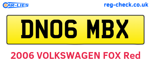 DN06MBX are the vehicle registration plates.
