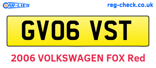GV06VST are the vehicle registration plates.