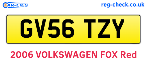 GV56TZY are the vehicle registration plates.