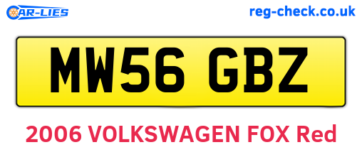 MW56GBZ are the vehicle registration plates.