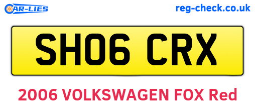 SH06CRX are the vehicle registration plates.