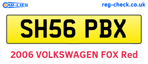 SH56PBX are the vehicle registration plates.
