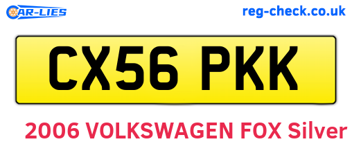 CX56PKK are the vehicle registration plates.