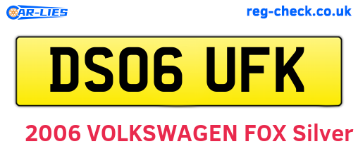 DS06UFK are the vehicle registration plates.