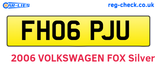 FH06PJU are the vehicle registration plates.