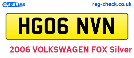 HG06NVN are the vehicle registration plates.