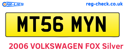 MT56MYN are the vehicle registration plates.
