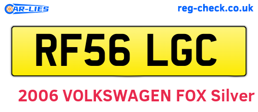 RF56LGC are the vehicle registration plates.