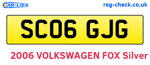 SC06GJG are the vehicle registration plates.