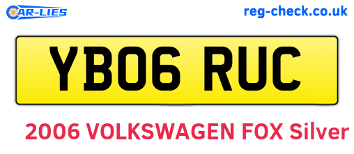 YB06RUC are the vehicle registration plates.
