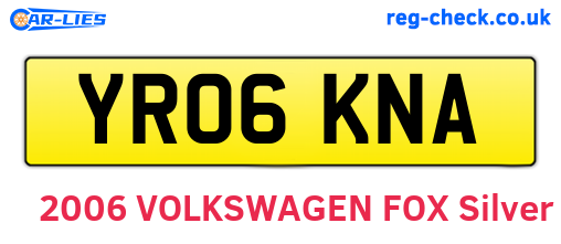 YR06KNA are the vehicle registration plates.