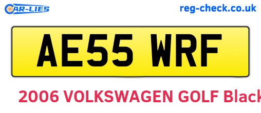 AE55WRF are the vehicle registration plates.