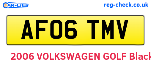 AF06TMV are the vehicle registration plates.