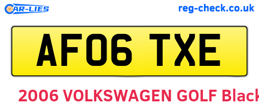AF06TXE are the vehicle registration plates.