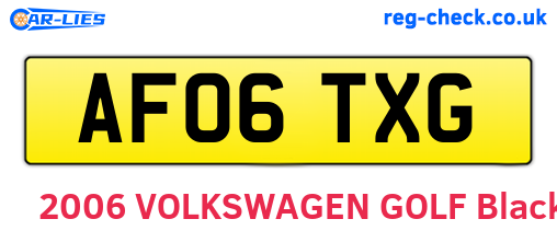 AF06TXG are the vehicle registration plates.
