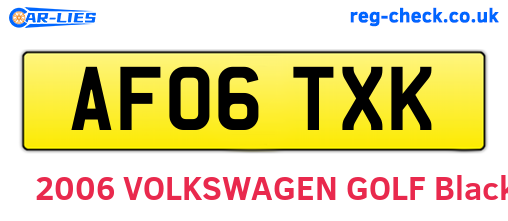 AF06TXK are the vehicle registration plates.