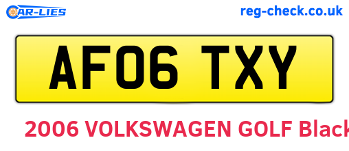 AF06TXY are the vehicle registration plates.