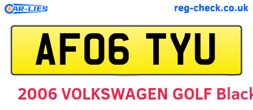 AF06TYU are the vehicle registration plates.