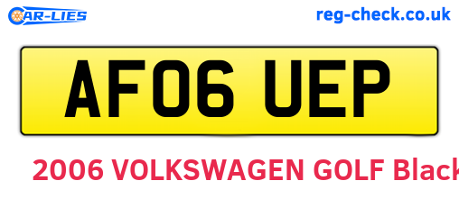 AF06UEP are the vehicle registration plates.