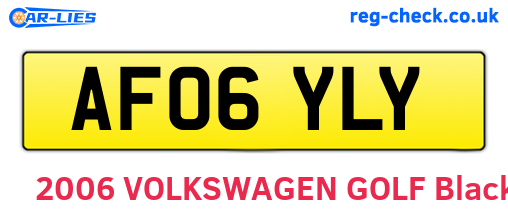 AF06YLY are the vehicle registration plates.