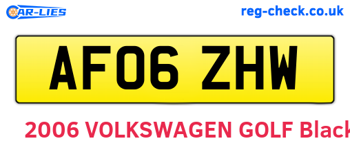AF06ZHW are the vehicle registration plates.