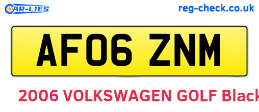 AF06ZNM are the vehicle registration plates.
