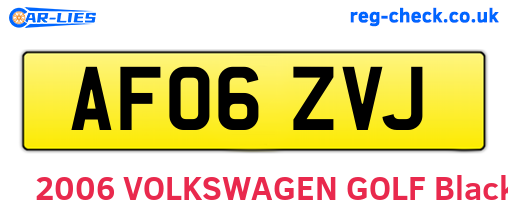 AF06ZVJ are the vehicle registration plates.