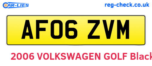 AF06ZVM are the vehicle registration plates.