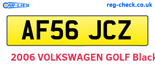 AF56JCZ are the vehicle registration plates.