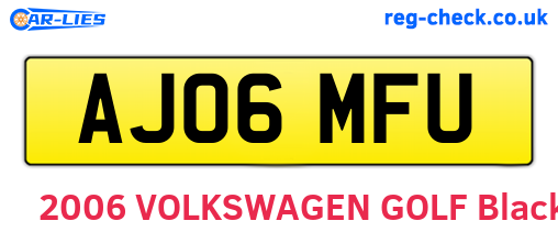 AJ06MFU are the vehicle registration plates.