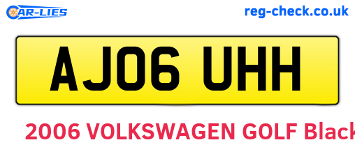 AJ06UHH are the vehicle registration plates.