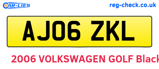 AJ06ZKL are the vehicle registration plates.