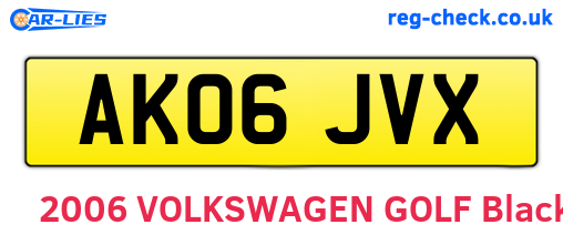 AK06JVX are the vehicle registration plates.