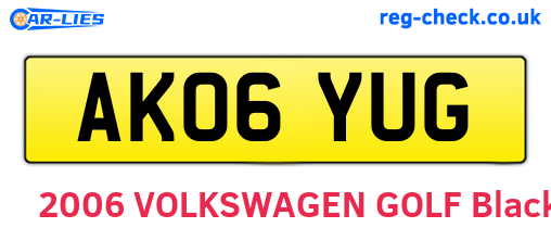 AK06YUG are the vehicle registration plates.