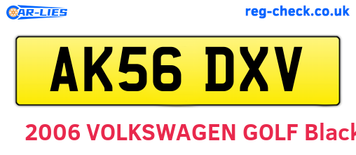 AK56DXV are the vehicle registration plates.