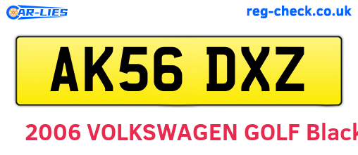 AK56DXZ are the vehicle registration plates.