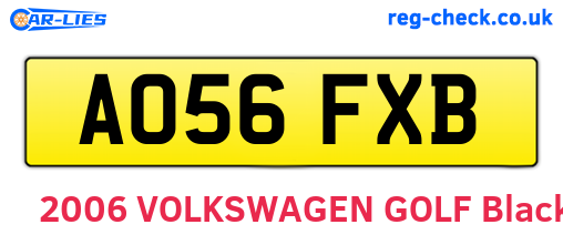 AO56FXB are the vehicle registration plates.