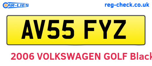 AV55FYZ are the vehicle registration plates.