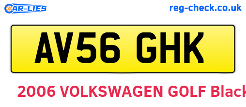 AV56GHK are the vehicle registration plates.