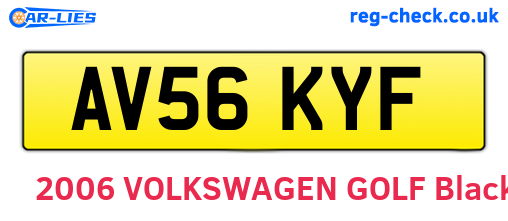 AV56KYF are the vehicle registration plates.