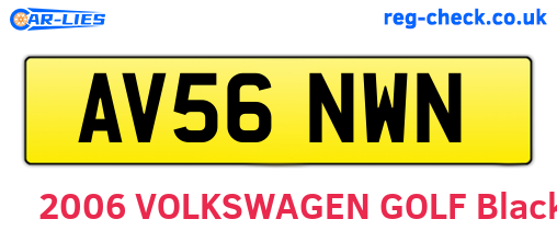 AV56NWN are the vehicle registration plates.