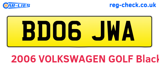 BD06JWA are the vehicle registration plates.