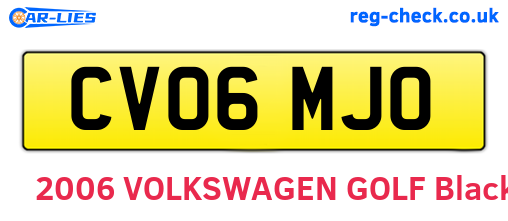 CV06MJO are the vehicle registration plates.