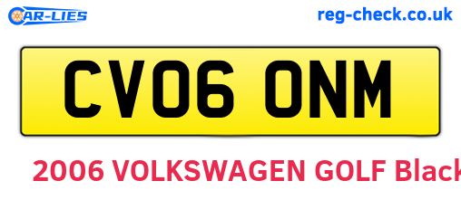 CV06ONM are the vehicle registration plates.