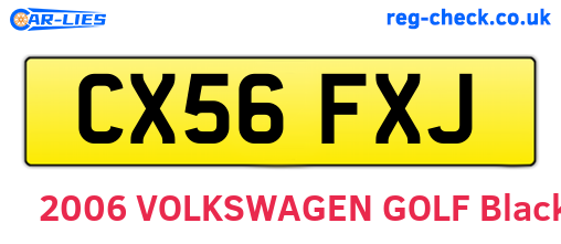 CX56FXJ are the vehicle registration plates.