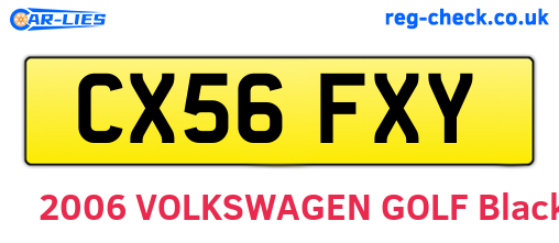 CX56FXY are the vehicle registration plates.